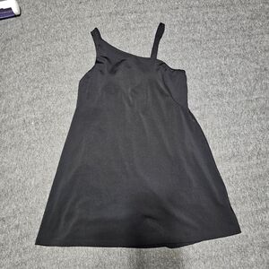 Avia Black One-Shoulder Dress & Biker Shorts Set Size M (8-10)